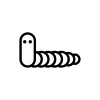 vector de icono de gusano. ilustración de símbolo de contorno aislado