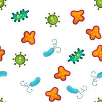 Bacteria, Bacterial Cells Vector Seamless Pattern