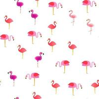 Bird Flamingo Vector Seamless Pattern