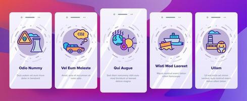 Environmental Air Pollution Vector Onboarding Mobile App Page Screen