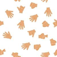 Gesture Elements Vector Seamless Pattern