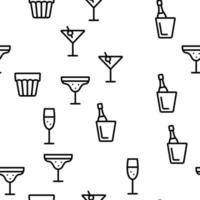 Alcohol Drink Vector Seamless Pattern