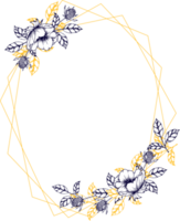 corona di fiori acquerello dipinto a mano png