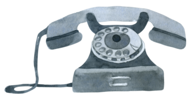 Old Telephone watercolor png