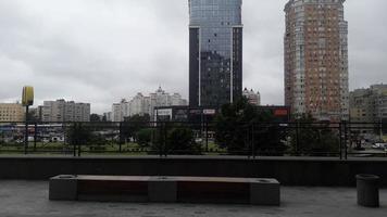 KIEV, UKRAINE - AUGUST 9, 2022 View from the stylobate in the Obolon district photo