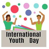 International Youth Day, dancing people for a poster or flyer for a holiday date vector