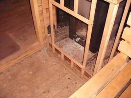 The interior of the wooden sauna photo