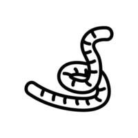 worm icon vector. Isolated contour symbol illustration vector