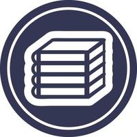 stack of books circular icon vector