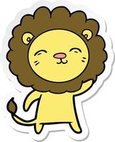 sticker of a cartoon lion vector