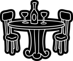 cartoon icon drawing dinner table and drinks vector