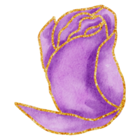 fleur à l'aquarelle d'or png