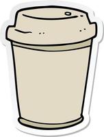 sticker of a cartoon takeout coffee cup vector