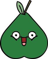 cute cartoon pear vector