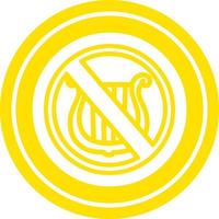 no music circular icon vector