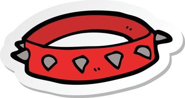 sticker of a cartoon spiked dog collar vector