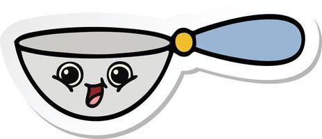 sticker of a cute cartoon measuring spoon vector