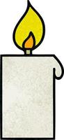 retro grunge texture cartoon lit candle vector