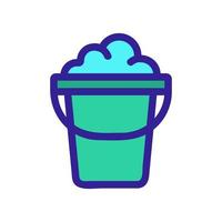 bucket with detergent icon vector. Isolated contour symbol illustration vector