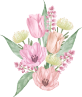 acquerello di bouquet di fiori png