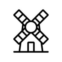 vector de icono de molino de viento. ilustración de símbolo de contorno aislado