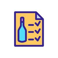 Wine list icon vector. Isolated contour symbol illustration vector