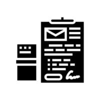 send parcel or letter glyph icon vector illustration