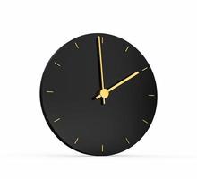 Premium Gold Clock icon isolated 2 o clock on black background. Two o'clock Time icon 3d illustration photo