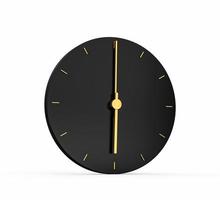 Premium Gold Clock icon isolated 06 00 or 18 00 o clock on black background. three o'clock Time icon 3d illustration photo