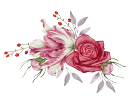buquê de flores aquarela casamento flor