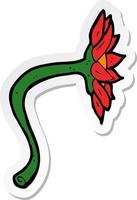 sticker of a cartoon flower vector