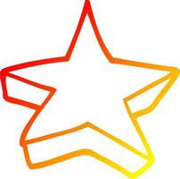 warm gradient line drawing cartoon star vector