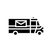 truck for delivering parcel and letter glyph icon vector illustration