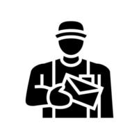 postman worker glyph icon vector illustration