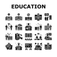 conjunto de iconos de educación superior y graduación vector