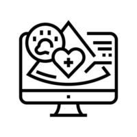 echocardiogram examining medical equipment line icon vector illustration