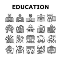 conjunto de iconos de educación superior y graduación vector