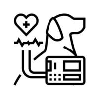 ekg heart of domestic animal line icon vector illustration