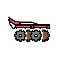 harrow farm equipment color icon vector illustration