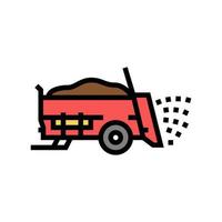 manure spreader farm machine color icon vector illustration