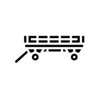 wagon farm glyph icon vector illustration