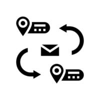 address for sending letter glyph icon vector illustration