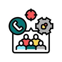 Ilustración de vector de icono de color de anuncio de destino crm