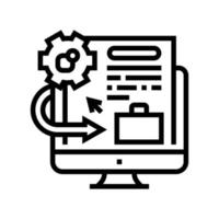 integration system line icon vector illustration