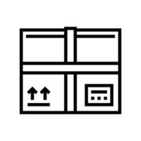 ilustración de vector de icono de línea de caja de paquete