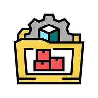 resource for business process color icon vector illustration