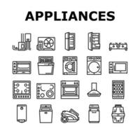 electrodomésticos equipo doméstico iconos conjunto vector