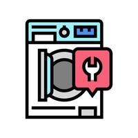 Ilustración de vector de icono de color de reparación de lavadora