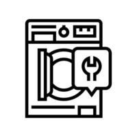 washer machine repair line icon vector illustration