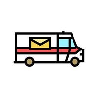 truck for delivering parcel and letter color icon vector illustration